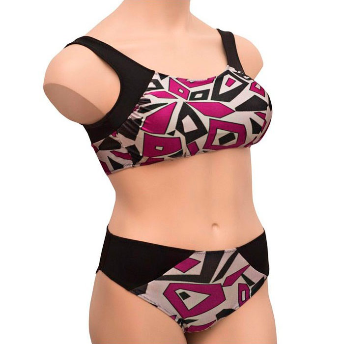 Комплект купальный Геометрический рисунок на сером К0876 П165 фото 1