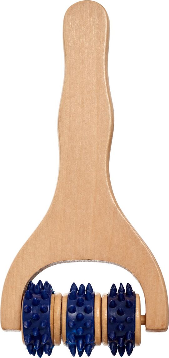 Деревянный массажер для тела с тремя роликами KZ 0958 фото 1