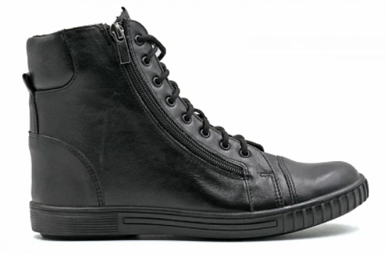 Кеды ортопедические подростковые Ортомода 2247-Х-101-24 черные с высоким берцем фото 4