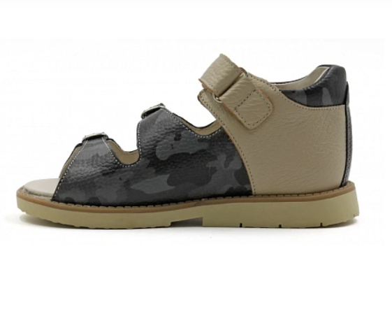 Сандалии ортопедические детские с открытым носом Ортомода 2129-ХМ-004 серые с каблуком Томаса фото 5