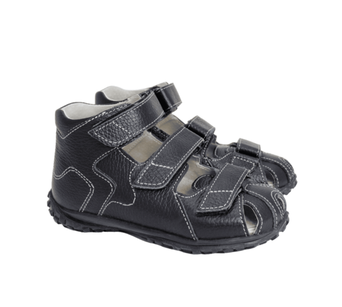 Сандалии ортопедические с закрытым носом Орфея Б4-224-304-000-1 кожаные черные фото 3