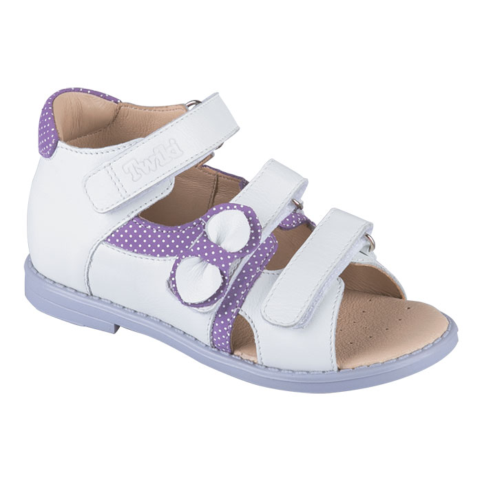 Сандалии ортопедические  с открытым носом цв. бело-фиолетовый TW-133-5 фото 1